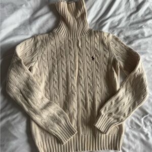 Beige Turtleneck Sweater